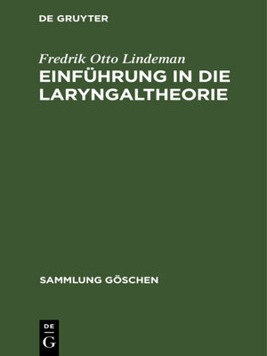 cover image of Einführung in die Laryngaltheorie